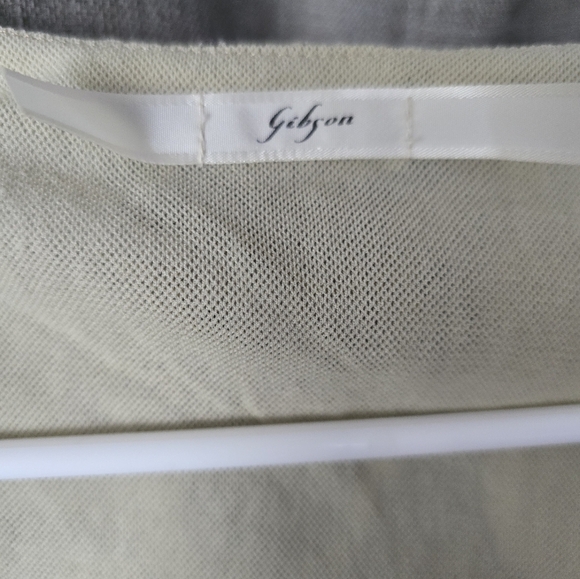 Gibson 100% Silk Bubble Tank Top Size Medium Grey Yellow Floral - Picture 4 of 5